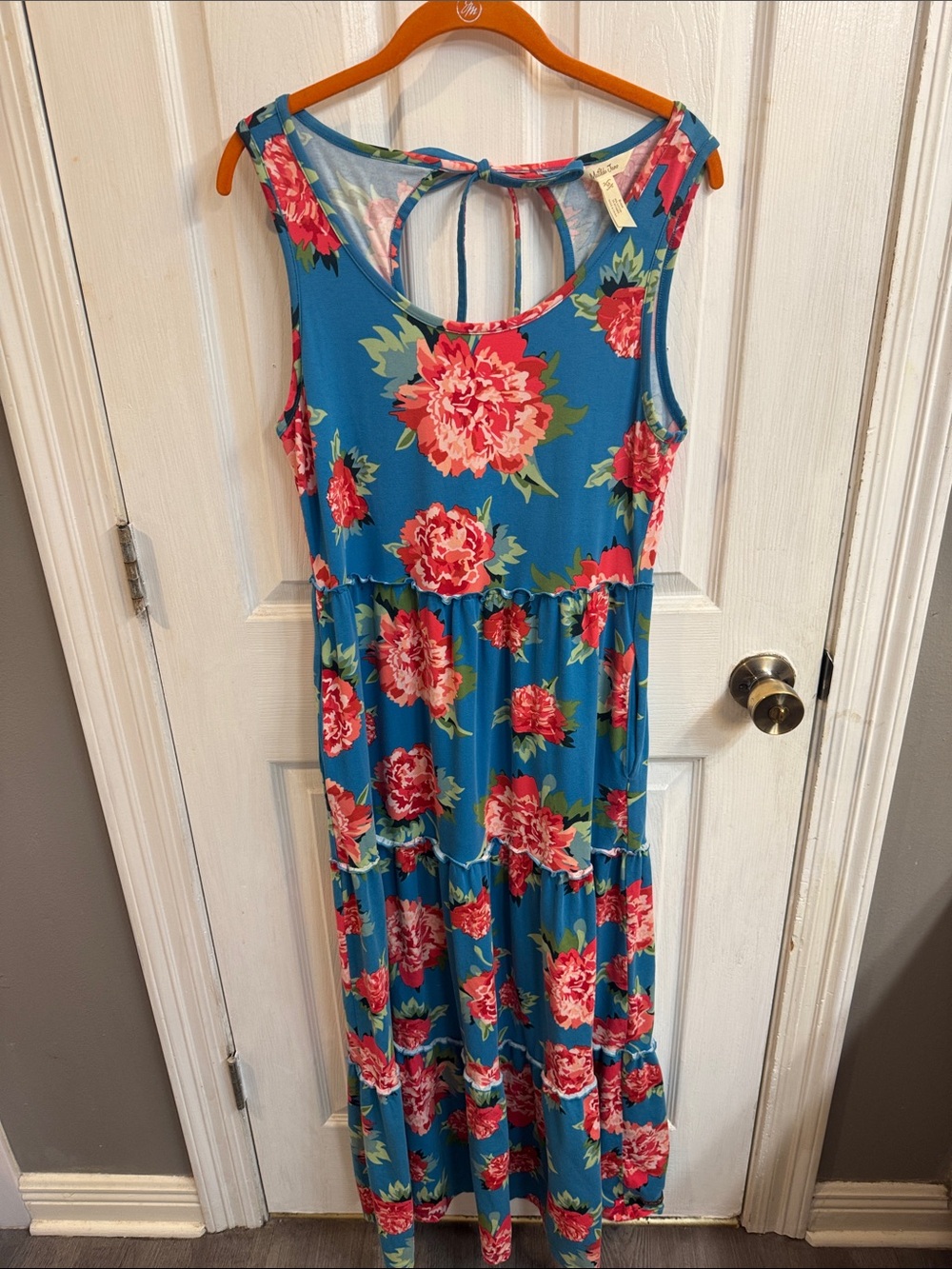 Women’s Blue Floral Tiered Sundress